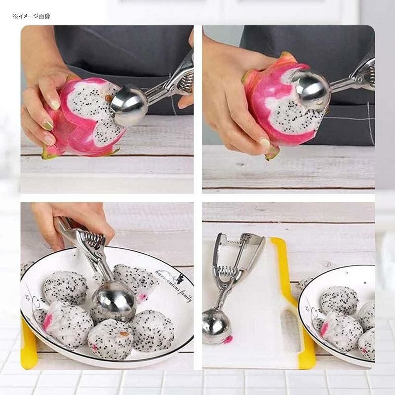 スクープアイスクリーム3サイズセットステンレスすくうCookieScoopSet,UTILITI3PCSStainlessSteelIceCreamScoopincludeLargeMediumSmallCookieDoughScooperSetForBakingIceCreamBallMaker