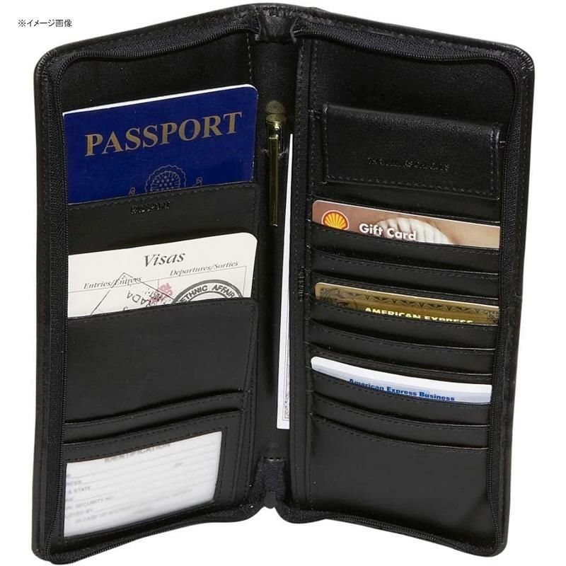 革製パスポートケースジッパー付カバーホルダーレザークレジットカードクレカブラック黒ロイズROYCEExecutiveZipperedTravelDocumentPassportCaseandCreditCardWallet,Black