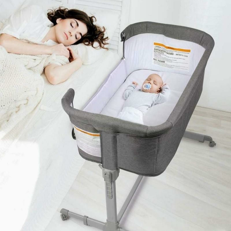 折りたたみ式 3 in 1 バシネット ベッドサイドスリーパー ベビーサークル ベビーベッド ポータブル グレー 3 in 1 Baby  Bassinet