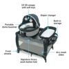 折りたたみプレイヤードバシネットトラベルドームおむつ交換キャスター付グレコGracoPack'nPlayTravelDomeLXPlayard|IncludesPortableBassinet,Full-SizeInfantBassinet,andDiaperChanger,Leyton