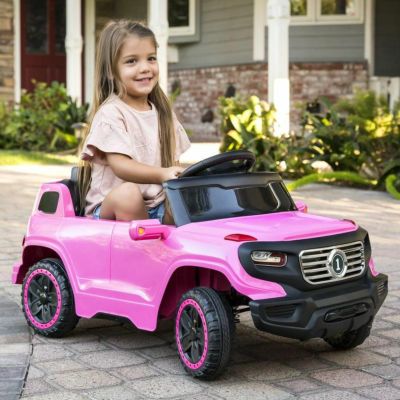 乗用玩具 子供用 電動自動車 リモコン付 乗り物 電気 6V 6V Kids Ride-On Car Truck Toy w/ RC Parent Control, 3 Speeds, Lights, Horn