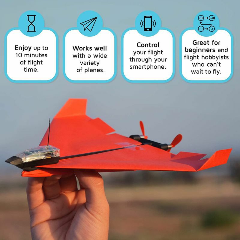 紙飛行機がラジコンにスマホ操作BluetoothプロペラキットPOWERUP3.0OriginalSmartphoneControlledPaperAirplanesConversionKit-DurableRemoteControlledRCAirplaneforBeginners,WorkswithMostPaperAirplaneBooks