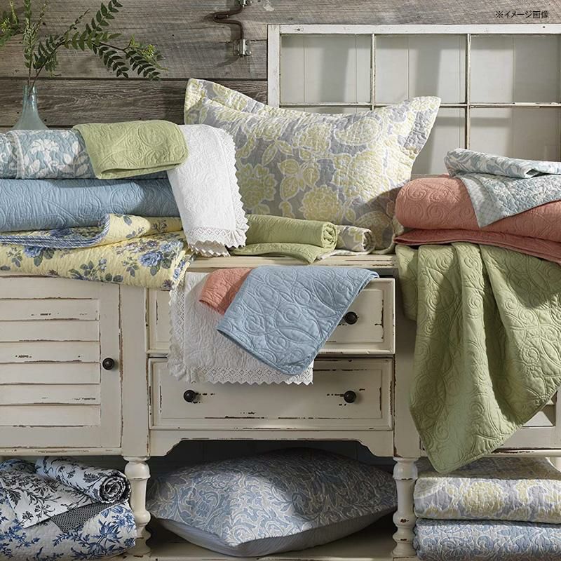 ローラアシュレイリバーシブルキルト枕カバーセットヨットマリンLauraAshleyHome|AhoyCollection|LuxuryPremiumUltraSoftQuiltCoverlet,Comfortable3PieceBeddingSet,AllSeasonStylishBedspread,Full/Queen,Bright