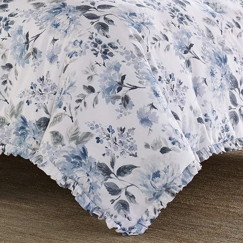 ローラアシュレイリバーシブルキルト枕カバーセットフリル花柄ブルーLauraAshleyHome|ChloeCollection|LuxuryUltraSoftComforter,AllSeasonPremium3PieceBeddingSet,StylishDelicateDesignforHomeD?cor,Full/Queen,CottageBlue