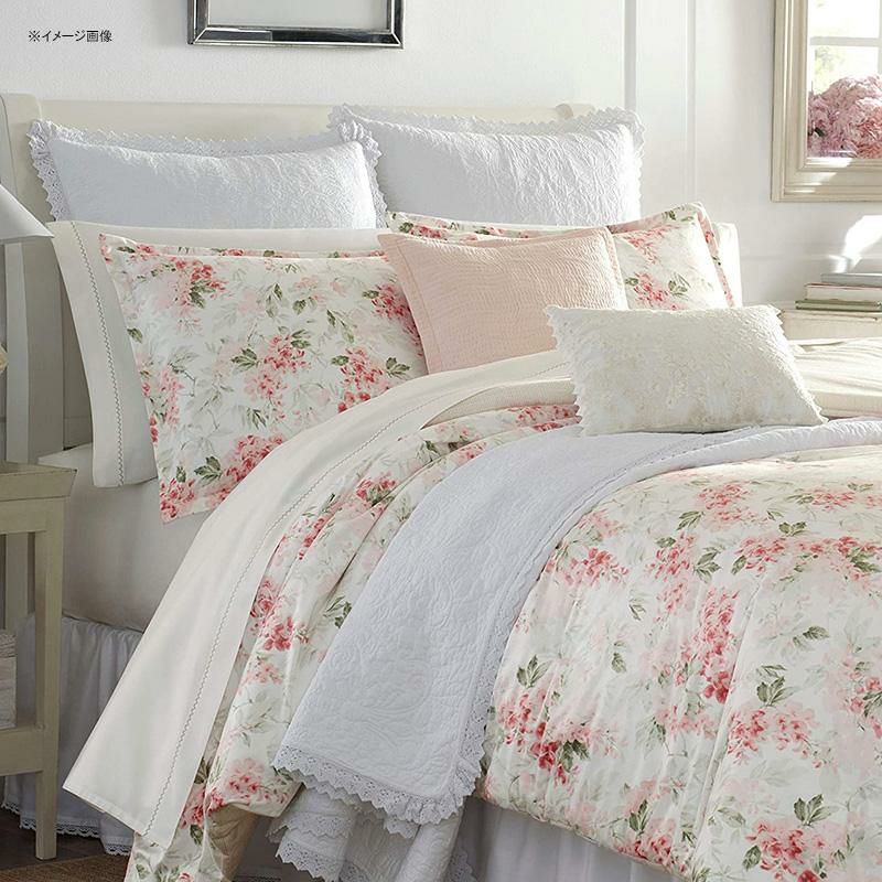 ローラアシュレイリバーシブルキルト枕カバーセット花柄ピンクLauraAshleyHome|WisteriaCollection|LuxuryUltraSoftComforter,AllSeasonPremium3PieceBeddingSet,StylishDelicateDesignforHomeD?cor,Full/Queen,Blush