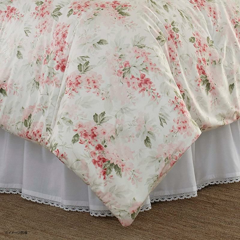 ローラアシュレイリバーシブルキルト枕カバーセット花柄ピンクLauraAshleyHome|WisteriaCollection|LuxuryUltraSoftComforter,AllSeasonPremium3PieceBeddingSet,StylishDelicateDesignforHomeD?cor,Full/Queen,Blush