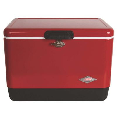 クーラーボックス 51L レッド 赤 コールマン Coleman Cooler | Steel-Belted Cooler Keeps Ice Up to 4 Days | 54-Quart Cooler for Camping, BBQs, Tailgating & Outdoor Activities