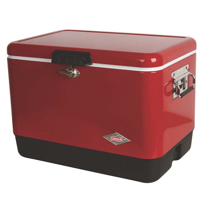 クーラーボックス51Lレッド赤コールマンColemanCooler|Steel-BeltedCoolerKeepsIceUpto4Days|54-QuartCoolerforCamping,BBQs,Tailgating&OutdoorActivities