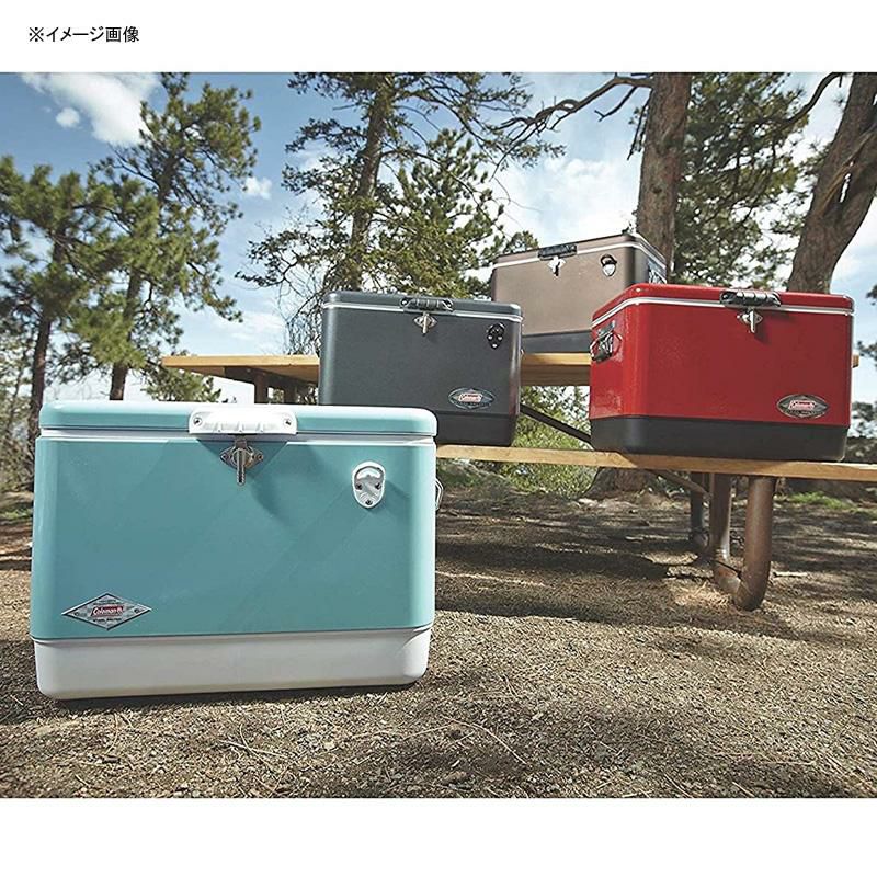 クーラーボックス51Lレッド赤コールマンColemanCooler|Steel-BeltedCoolerKeepsIceUpto4Days|54-QuartCoolerforCamping,BBQs,Tailgating&OutdoorActivities