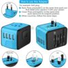 海外旅行用変換プラグパワーアダプターUSBポートSAUNORCHUniversalInternationalTravelPowerAdapterW/SmartHighSpeed2.4A4xUSBWallCharger,EuropeanAdapter,WorldwideACOutletPlugsAdaptersforEurope,UK,US,AU,Asia-Blue
