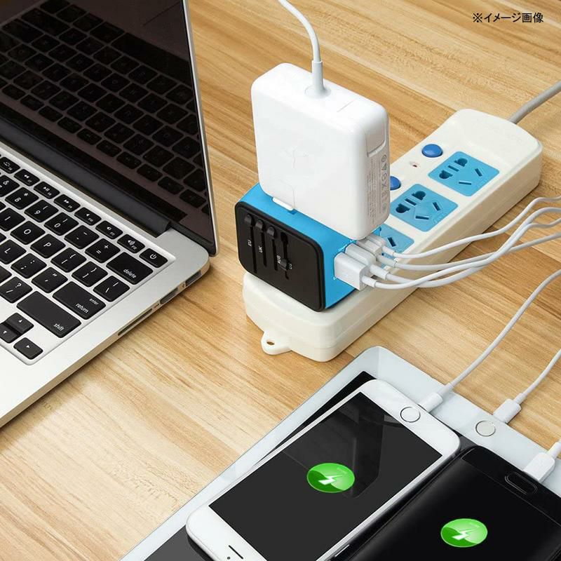 海外旅行用変換プラグパワーアダプターUSBポートSAUNORCHUniversalInternationalTravelPowerAdapterW/SmartHighSpeed2.4A4xUSBWallCharger,EuropeanAdapter,WorldwideACOutletPlugsAdaptersforEurope,UK,US,AU,Asia-Blue