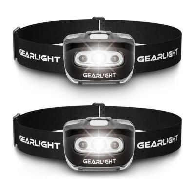 ヘッドライト2個セットセーフティライト付ランプ懐中電灯ランニングキャンプアウトドアGearLightLEDHeadlampFlashlightS500[2PACK]-Running,Camping,andOutdoorHeadlamps-BestHeadLampwithRedSafetyLightforAdultsandKids