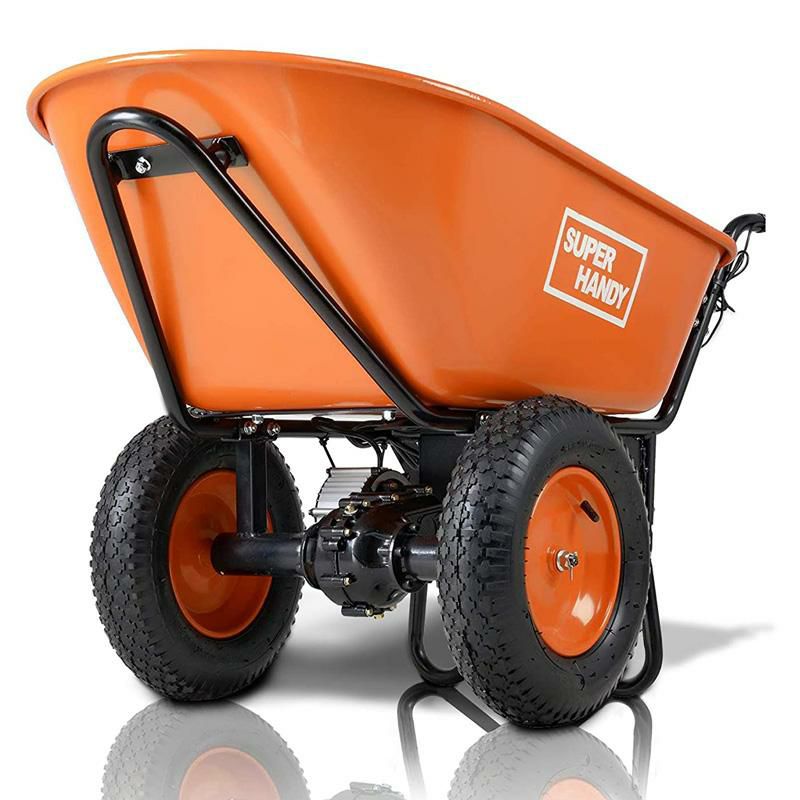 充電式 電動カート モーター付 ワゴン 手押し車 最大150kg スーパーハンディ SuperHandy Wheelbarrow Electric  Powered Utility Cart Ultra Duty 24V DC 180W AGM Driven 330LBS (150kgs)  Capacity & 4 cu.ft. of Cubage Material Debris Hauler 家電【代引不可】 