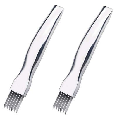 ネギカッター スライサー 2個セット 千切り 2 Pieces Kitchen Shred Silk The Knife,Stainless Steel Scallion Cutter Vegetable Garlic Cutter Food Speedy Chopper Green Onion Cutter Slicer for Kitchen Cutting