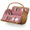 ピクニックバスケット2人用PICNICTIMEBarrelWickerPicnicBasketwithServiceforTwo,Red/WhiteGingham
