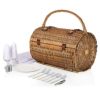 ピクニックバスケット2人用PICNICTIMEBarrelWickerPicnicBasketwithServiceforTwo,Red/WhiteGingham