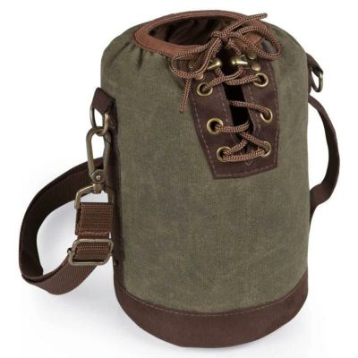 グロウラー用キャンバストートLegacy-APicnicTimeBrandCanvasLaceupGrowlerTote,KhakiGreen