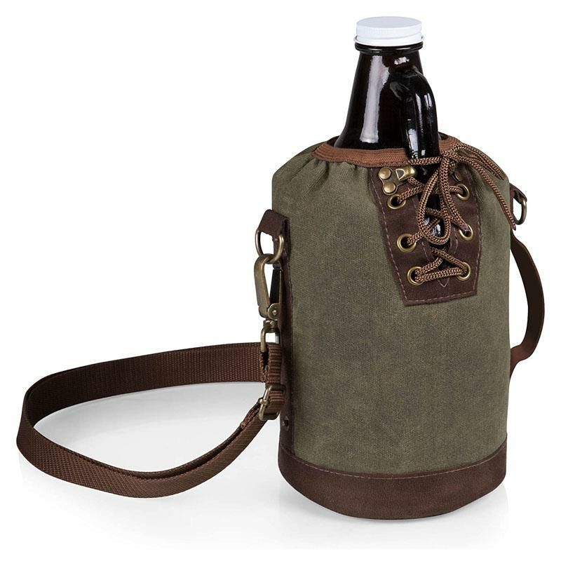 グロウラー用キャンバストートLegacy-APicnicTimeBrandCanvasLaceupGrowlerTote,KhakiGreen