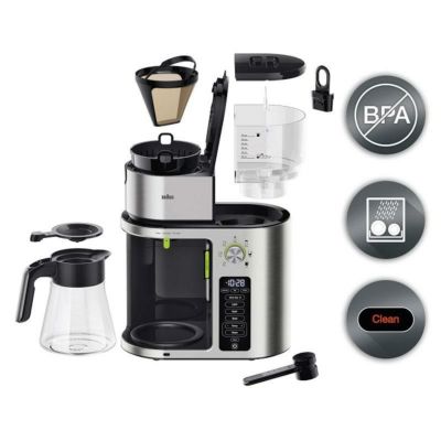 コーヒーメーカー マルチサーブ 10カップ ガラスカラフェ ブラウン BPAフリー Braun MultiServe Drip Coffee Maker KF9050