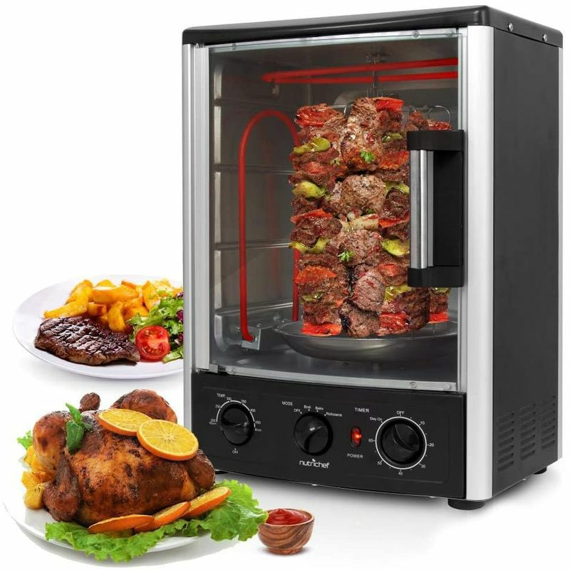 回転オーブン ケバブ ロティサリー チキン丸焼き 鶏 Nutrichef Upgraded Multi-Function Rotisserie  Oven - Vertical Countertop Oven with Bake, Turkey Thanksgiving, Broil  Roasting Kebab Rack with Adjustable Settings, 2 Shelves 1500 Watt -  AZPKRT97 家電 