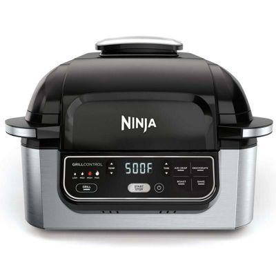 グリル 3.8L ノンフライヤー エアフライヤー 食品乾燥 ニンジャ Ninja Foodi AG301 5-in-1 Indoor Electric Countertop Grill with 4-Quart Air Fryer, Roast, Bake, Dehydrate, and Cyclonic Grilling Technology