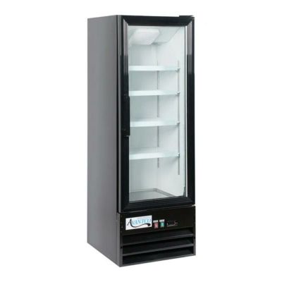 冷蔵庫244Lガラスドア棚4段LED照明ブラック黒AvantcoGDC-10-HC215/8"BlackSwingGlassDoorMerchandiserRefrigeratorwithLEDLighting家電