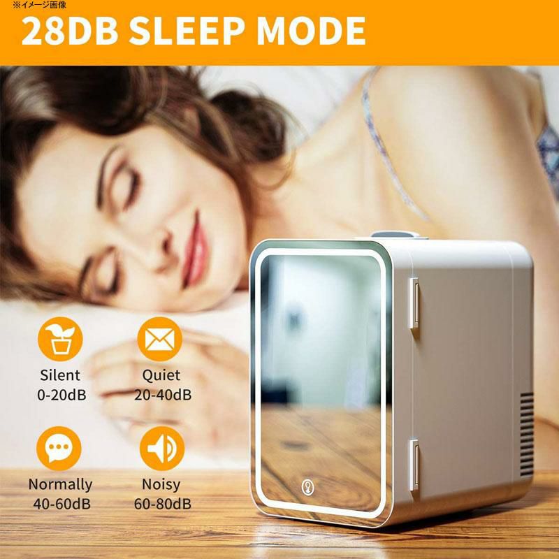 ミニ保冷庫保温4L6缶USB車載可化粧品MiniFridge6LiterAC/DCPortableBeautyFridgeThermoelectricCoolerandWarmerforSkincare,BedroomandTravel(Mirror&LEDDesign)家電