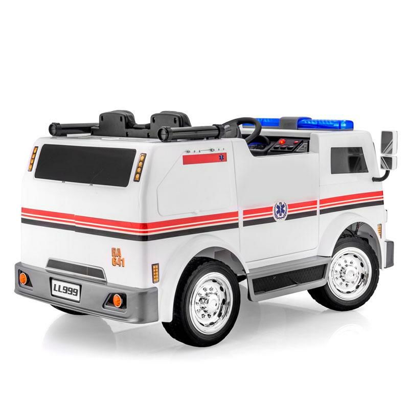 乗用玩具救急車子供向け電気自動車リモコン付SUPERtraxBigRigRescueKid'sRideOnAmbulanceVehicle,BatteryPowered,RemoteControlw/FREEMP3Player-White家電【代引不可】