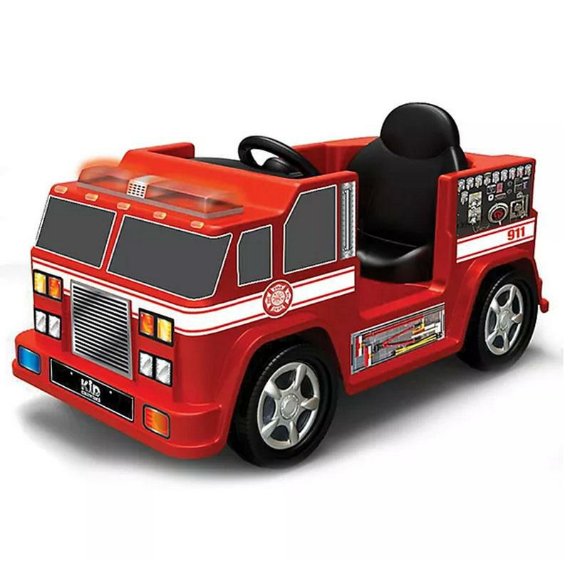 乗用玩具消防車子供向け電気自動車KidMotorzFireEngine1-Seater6-VoltRide-OninRed家電【代引不可】