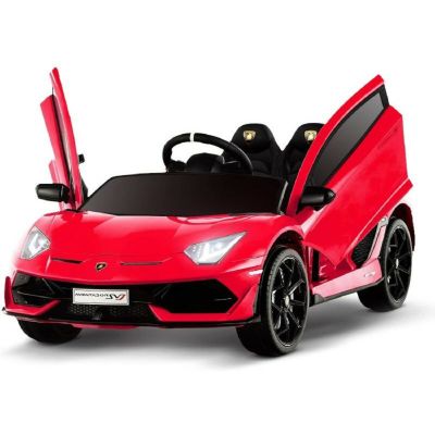 乗用玩具 ランボルギーニ 子供向け 電気自動車 ライト リモコン付 Uenjoy 12V Kids Electric Ride On Car Lamborghini License Motorized Vehicles 【代引不可】