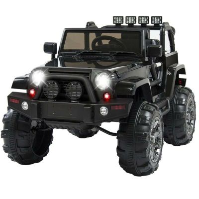 乗用玩具 子ども用 電気自動車 電動 リモコン付 Best Choice Products 12V Ride On Car Truck w/ Remote Control, 3 Speeds, Spring Suspension, LED Light Black 家電【代引不可】