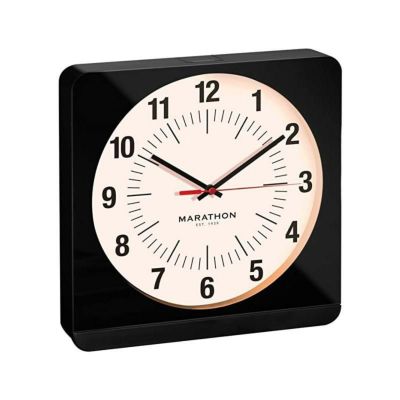 壁掛け時計 30cm 静か 業務品質 アナログ ウォールクロック オートバックライト サイレントスイープ Marathon 12 Inch Analog Wall Clock with Auto Back Light and Non Ticking Silent Sweep. Commercial Grade. Ba