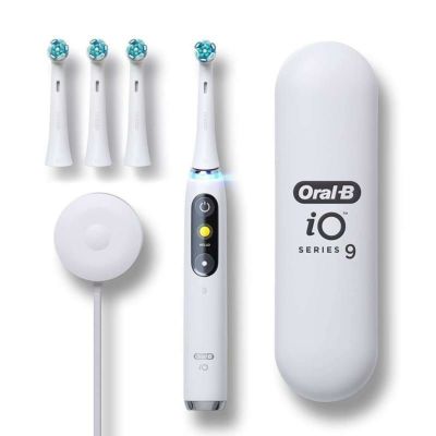 オーラルB iO9 電動歯ブラシ Oral-B iO Series 9 Electric Toothbrush With 4 Brush Heads, White Alabaster