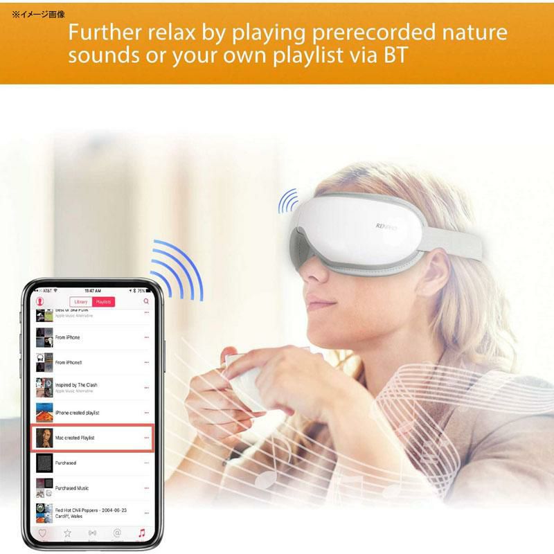 アイマッサージャーUSB充電目温めるマッサージBluetooth音楽再生RENPHOEyeMassagerwithHeat,CompressionBluetoothMusicRechargeableEyeTherapyMassagerforRelieveEyeStrainDarkCirclesEyeBagsDryEyeImproveSleep(White)