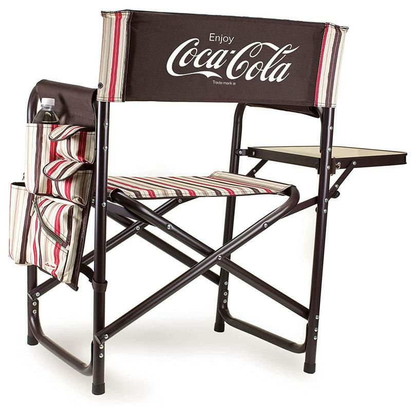 コカ・コーラ 折りたたみ チェア 椅子 キャンプ アウトドア Picnic Time Coca-Cola Portable Folding  Sports Chair, Moka 809-00-777-911-0 | アルファエスパス