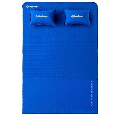 携帯 マットレス 130cm×198cm 膨らむ スリーピングパッド ポータブル 軽量 コンパクト 持ち運び マット 枕付 キャンプ 断熱 防水 KingCamp Double Self Inflating Camping Sleeping Pad Triple Zone with 2 Pillows