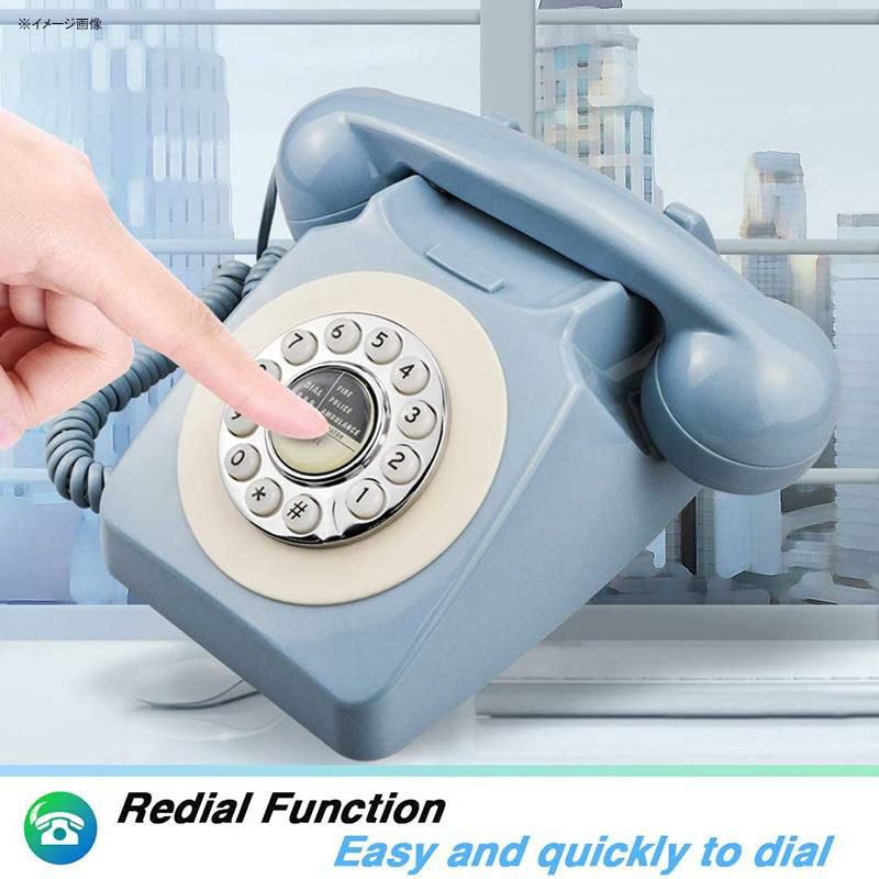 ダイヤル式デザイン電話プッシュフォンレトロクラシックIRISVORotaryDesignRetroLandlinePhoneforHome,OldFashionedCordedTelephonewithClassicMetalBellPushButtonTechnology