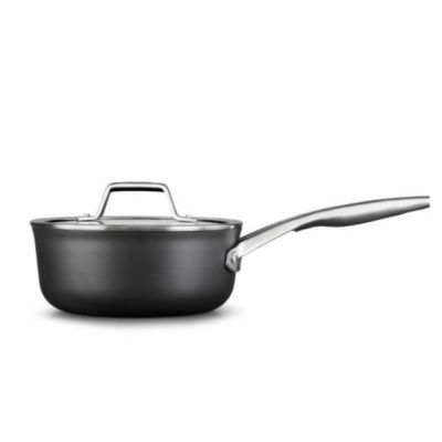 カルファロン 2.3L ソースパン フタ付 片手鍋 PFOAフリー プレミア Calphalon Premier 2.5 qt. Hard-Anodized Aluminum Nonstick Sauce Pan