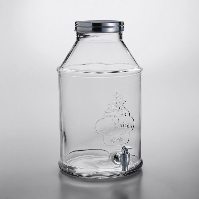 ガラスドリンクディスペンサー4.5L1.2GallonStyleSetterTallBoyGlassBeverageDispenserwithMetalLid494210438GB