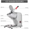 アイスクラッシャーアイスシェーバースノーコーンメーカーかき氷ROVSUNCommercialIceCrusher440lbs/h1400rpm,IndustrialHeavyDutyIceShaverMachineDualStainlessSteelBladeElectricShavedIceMachineCountertopSnowConeMaker家電