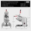 アイスクラッシャーアイスシェーバースノーコーンメーカーかき氷ROVSUNCommercialIceCrusher440lbs/h1400rpm,IndustrialHeavyDutyIceShaverMachineDualStainlessSteelBladeElectricShavedIceMachineCountertopSnowConeMaker家電