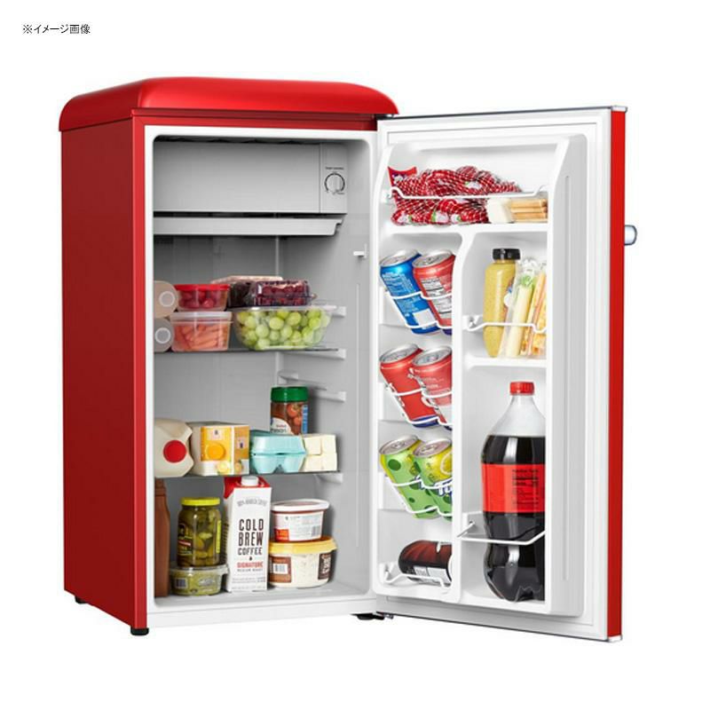 冷蔵庫冷凍庫付1ドア93LレトロGalanz3.3cu.ft.RetroMiniFridgeSingleDoorinHotRodRedwithChiller家電