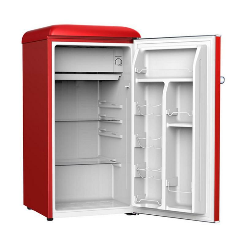 冷蔵庫冷凍庫付1ドア93LレトロGalanz3.3cu.ft.RetroMiniFridgeSingleDoorinHotRodRedwithChiller家電