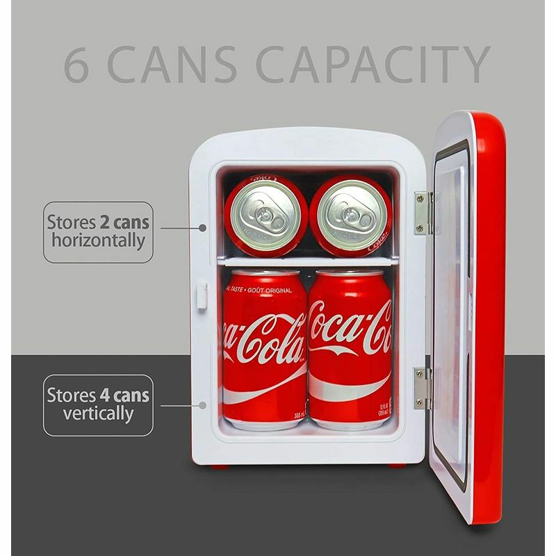 コカコーラゼロミニ温冷庫保冷保温6缶4L車載可Coca-ColaCZ04ZeroAC/DCElectricCooler-4.2Quarts(4L)Capacity,ThermoelectricCompactMiniFridgewithSelf-LockingDoorHandle,HoldsUpto6Cans,Black/Red家電