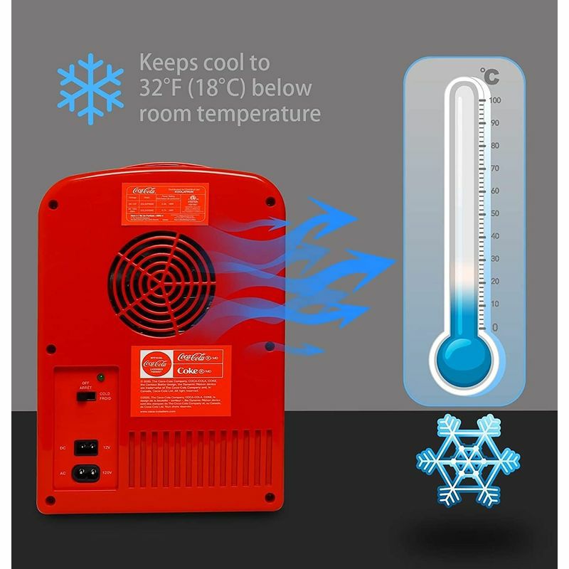 コカコーラゼロミニ温冷庫保冷保温6缶4L車載可Coca-ColaCZ04ZeroAC/DCElectricCooler-4.2Quarts(4L)Capacity,ThermoelectricCompactMiniFridgewithSelf-LockingDoorHandle,HoldsUpto6Cans,Black/Red家電