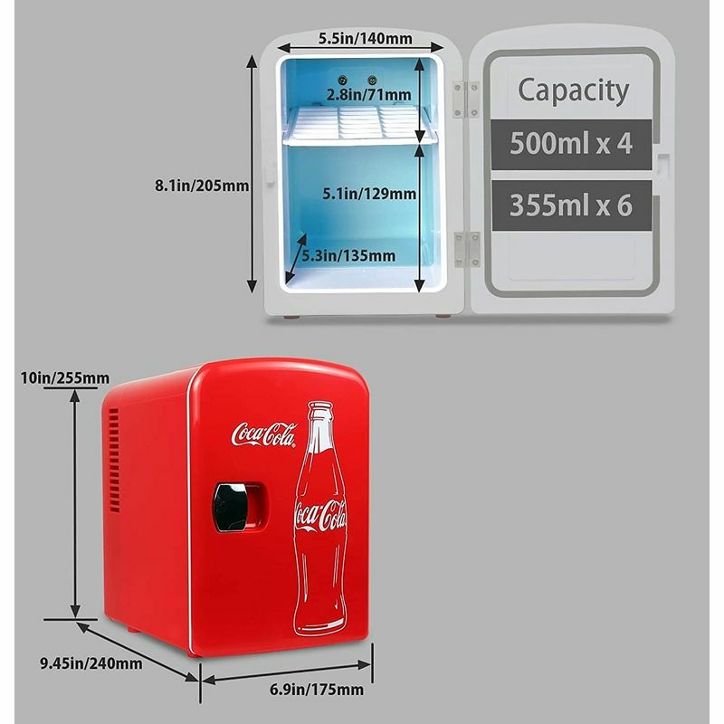 コカコーラゼロミニ温冷庫保冷保温6缶4L車載可Coca-ColaCZ04ZeroAC/DCElectricCooler-4.2Quarts(4L)Capacity,ThermoelectricCompactMiniFridgewithSelf-LockingDoorHandle,HoldsUpto6Cans,Black/Red家電