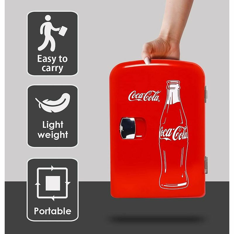 コカコーラゼロミニ温冷庫保冷保温6缶4L車載可Coca-ColaCZ04ZeroAC/DCElectricCooler-4.2Quarts(4L)Capacity,ThermoelectricCompactMiniFridgewithSelf-LockingDoorHandle,HoldsUpto6Cans,Black/Red家電