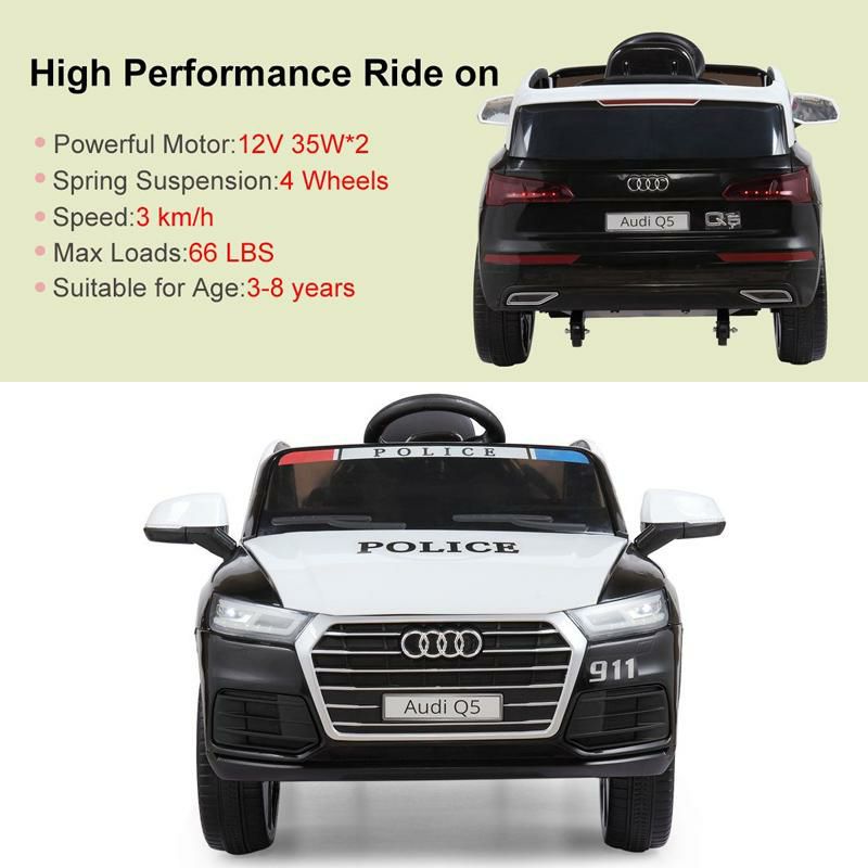 乗用玩具アウディパトカー子供向け電気自動車AudiQ5LicensedElectric12VKidsRide-OnPoliceCar家電【代引不可】