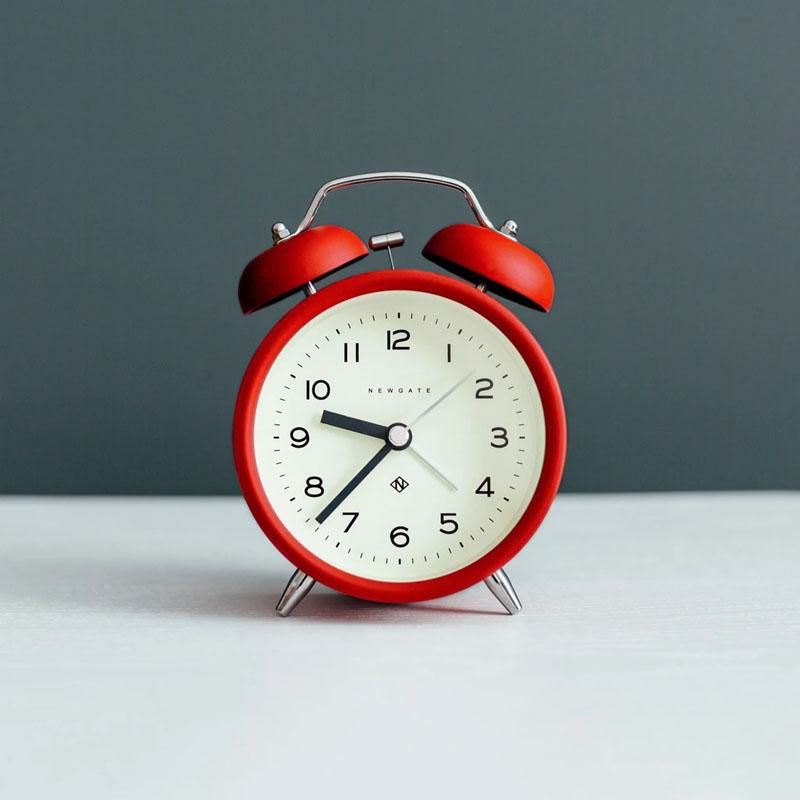 目覚まし時計アラームクロックレッド赤チャーリーベルエコーNewgateCharlieBellEchoAlarmClockinFireEngineRed