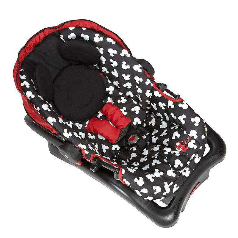 ディズニーミッキーカーシートベビーチャイルド新生児こども1.8kgから10kgまでDisneyLight'nComfyLuxeInfantCarSeat,MickeySilhouette